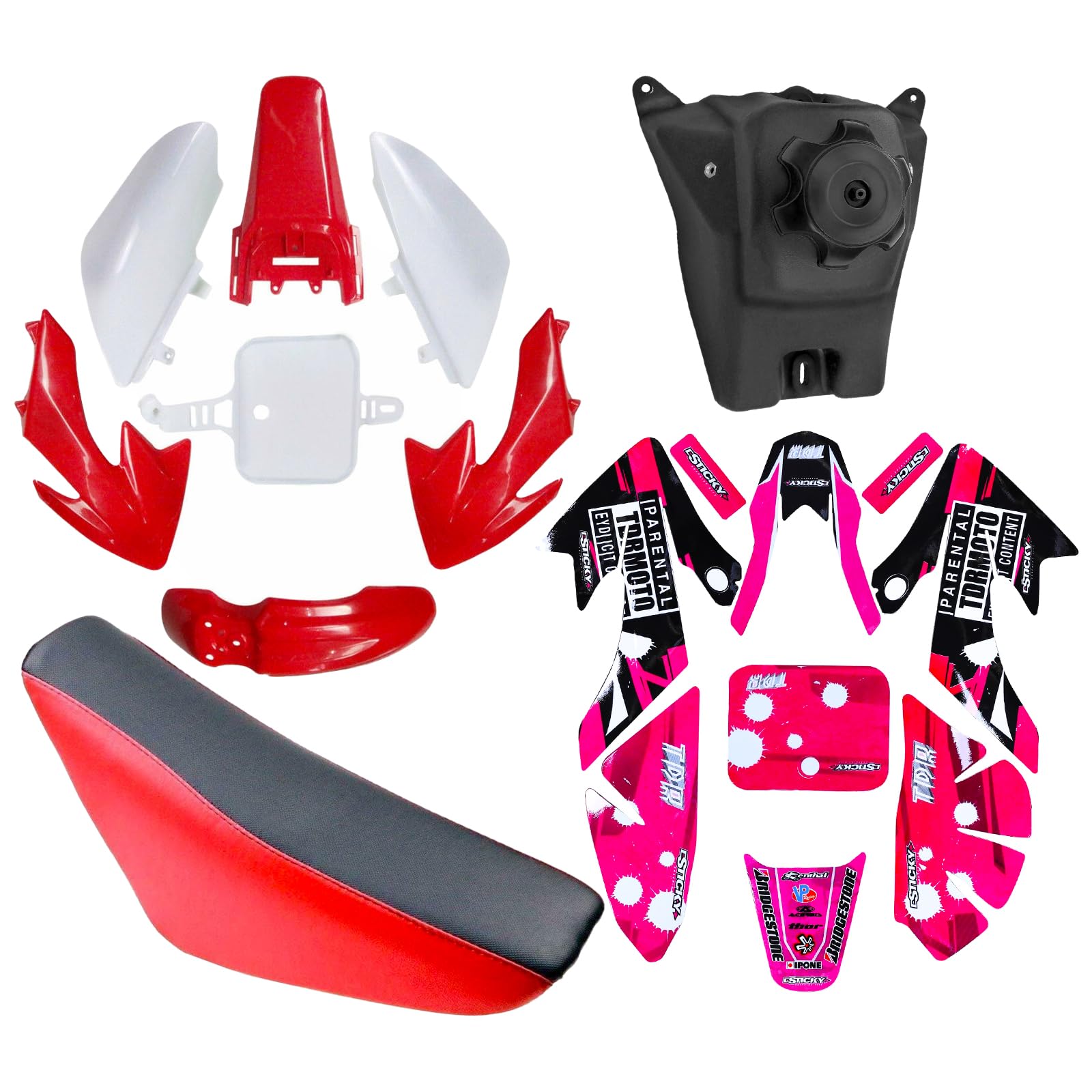 Amazon.com: ICONSPORTSS Red CRF50 Plastics Kit Pit Bike Parts
